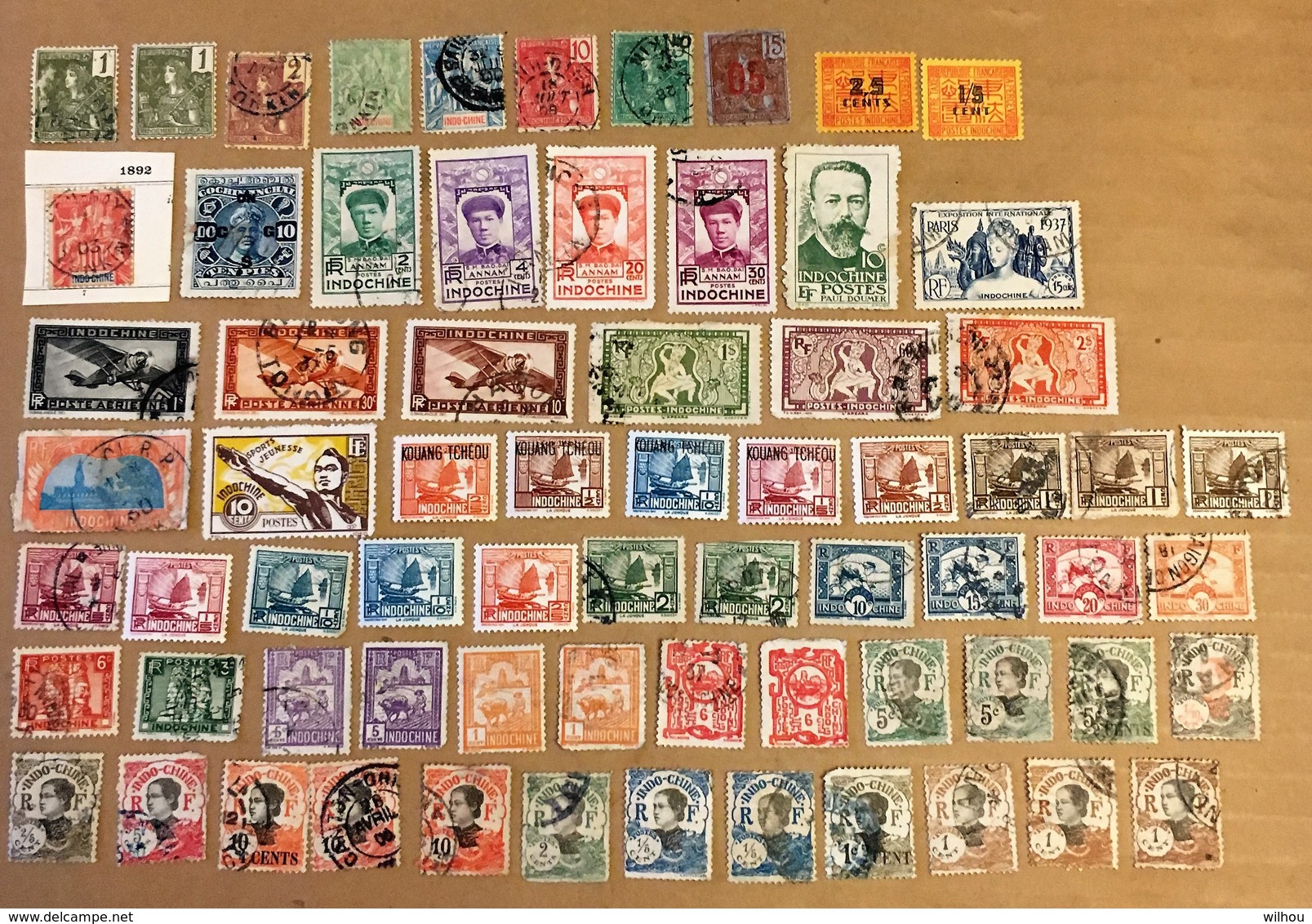 LOT DE 69 TIMBRES OBLITERES INDOCHINE - Oblitérés