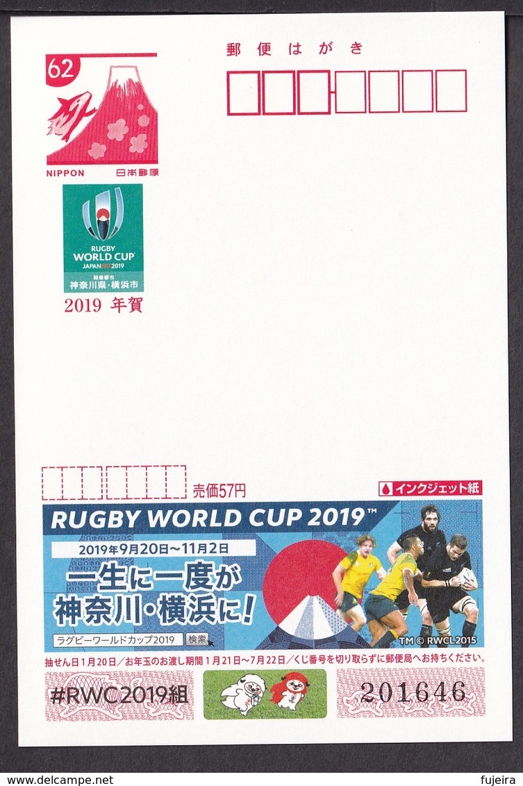 Japan New Year Advertising Postcard 2019 Rugby World Cup Kanagawa (jny2379) - Cartoline Postali