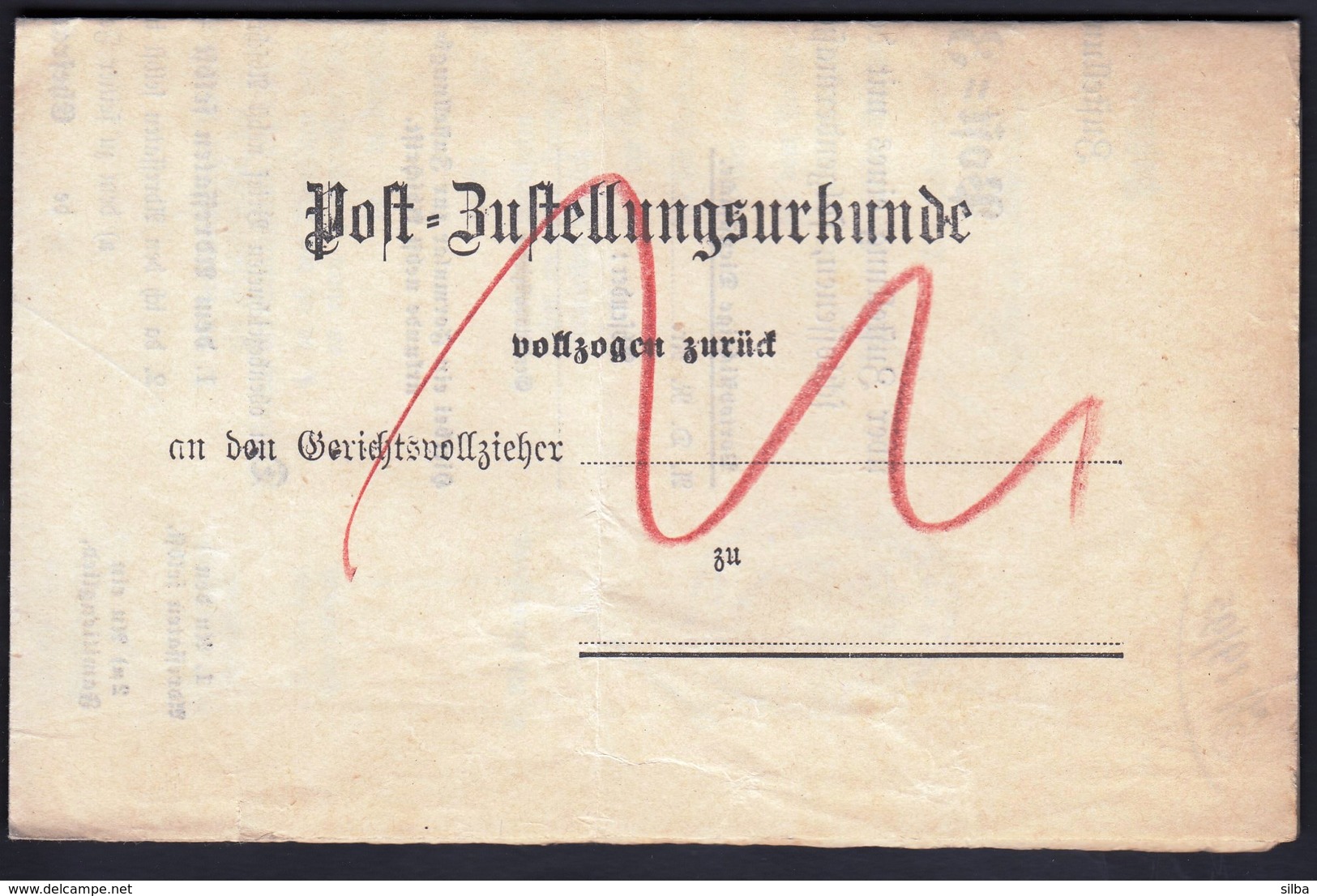 Germany Deutsches Reich Arnstadt 1895 / Post Bustellungsurkunde / Post Delivery Document - 1800 – 1899