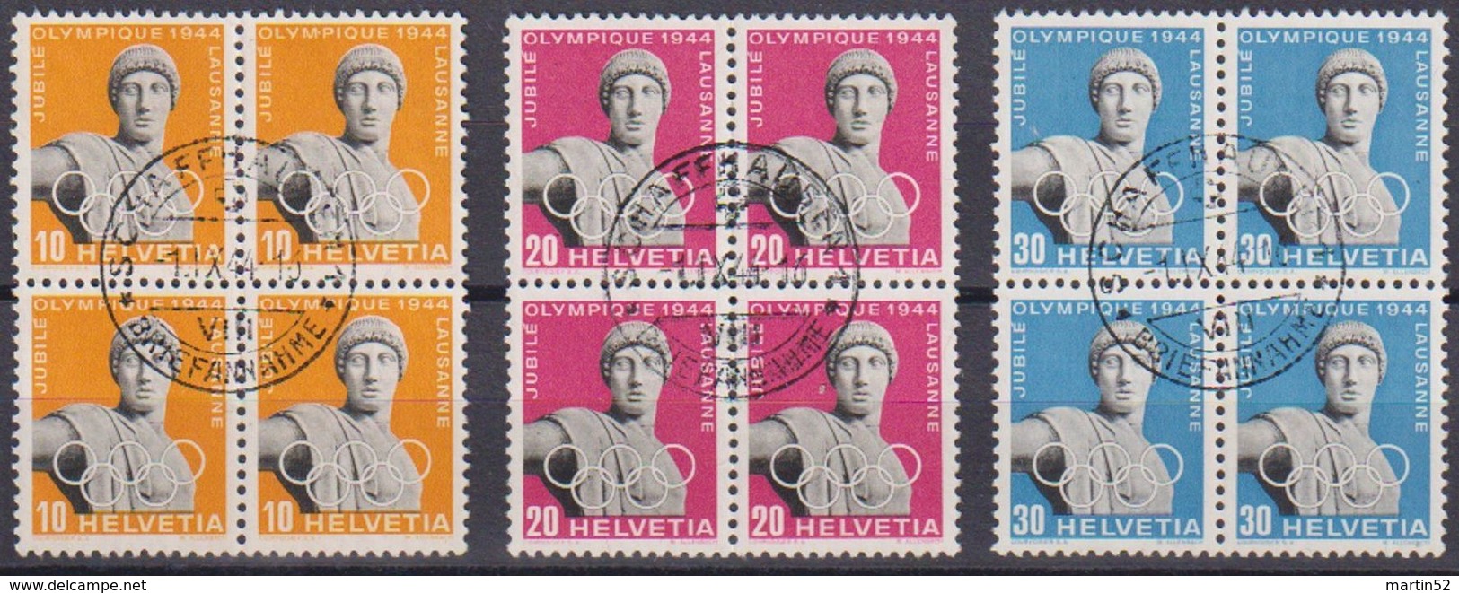 Suisse 1944: "Olympia" Zu 259-261 Mi 428-430 Yv 392-394 Mit O SCHAFFHAUSEN 1.IX.44 (Zu CHF 80.00) - Used Stamps