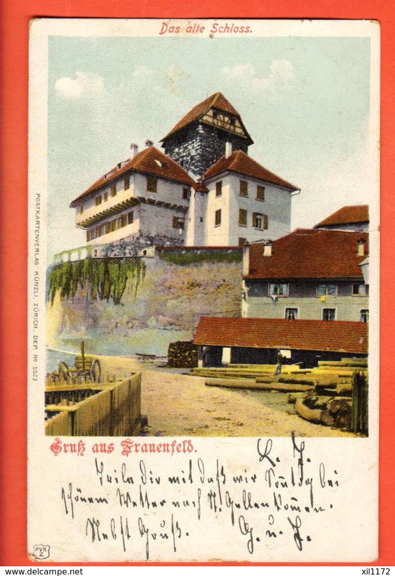 TRG-10 Gruss Aus Frauenfeld  Das Alte Schloss. Stempel Frauenfeld 1901, Briefmarke Fehlt. - Frauenfeld