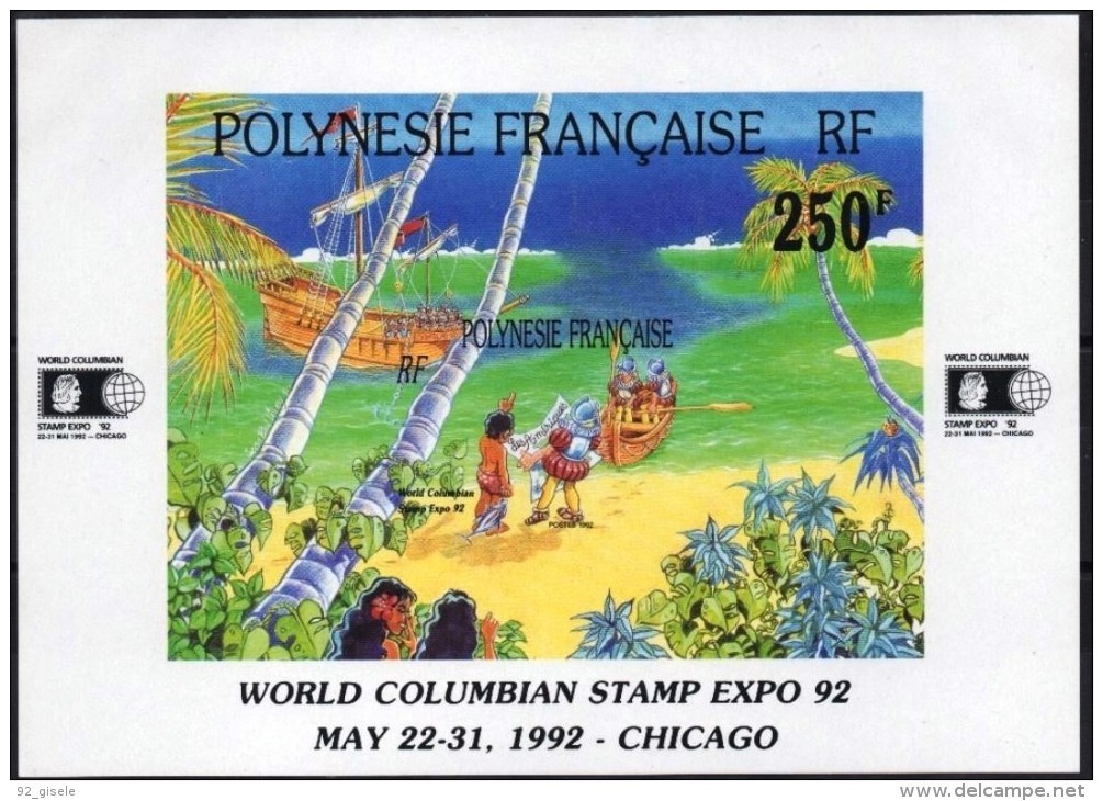 Polynésie Bloc Yt 20 " Exposition Philatélique " 1992 Neuf** - Blocks & Sheetlets