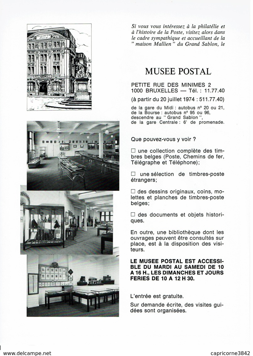 Tenues de facteurs - Documents émis par le Musée de la Poste de Bruxelles - 9 planches 27x19,5cm - Papier glacé