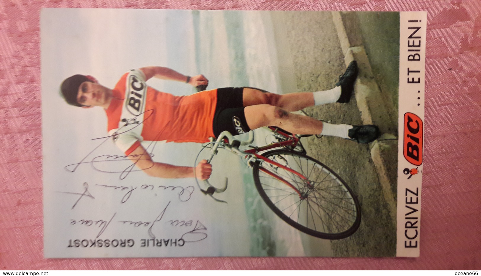 Charlie Charly GROSSKOST BIC Autographe Manuscrit - Ciclismo