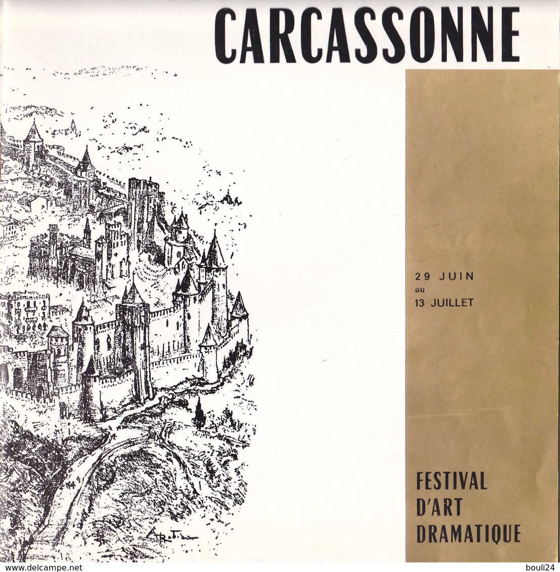 PROGRAMME CARCASONNE  FESTIVAL D'ART DRAMTIQUE   ANNEE 1961     30 PAGES - Programmes