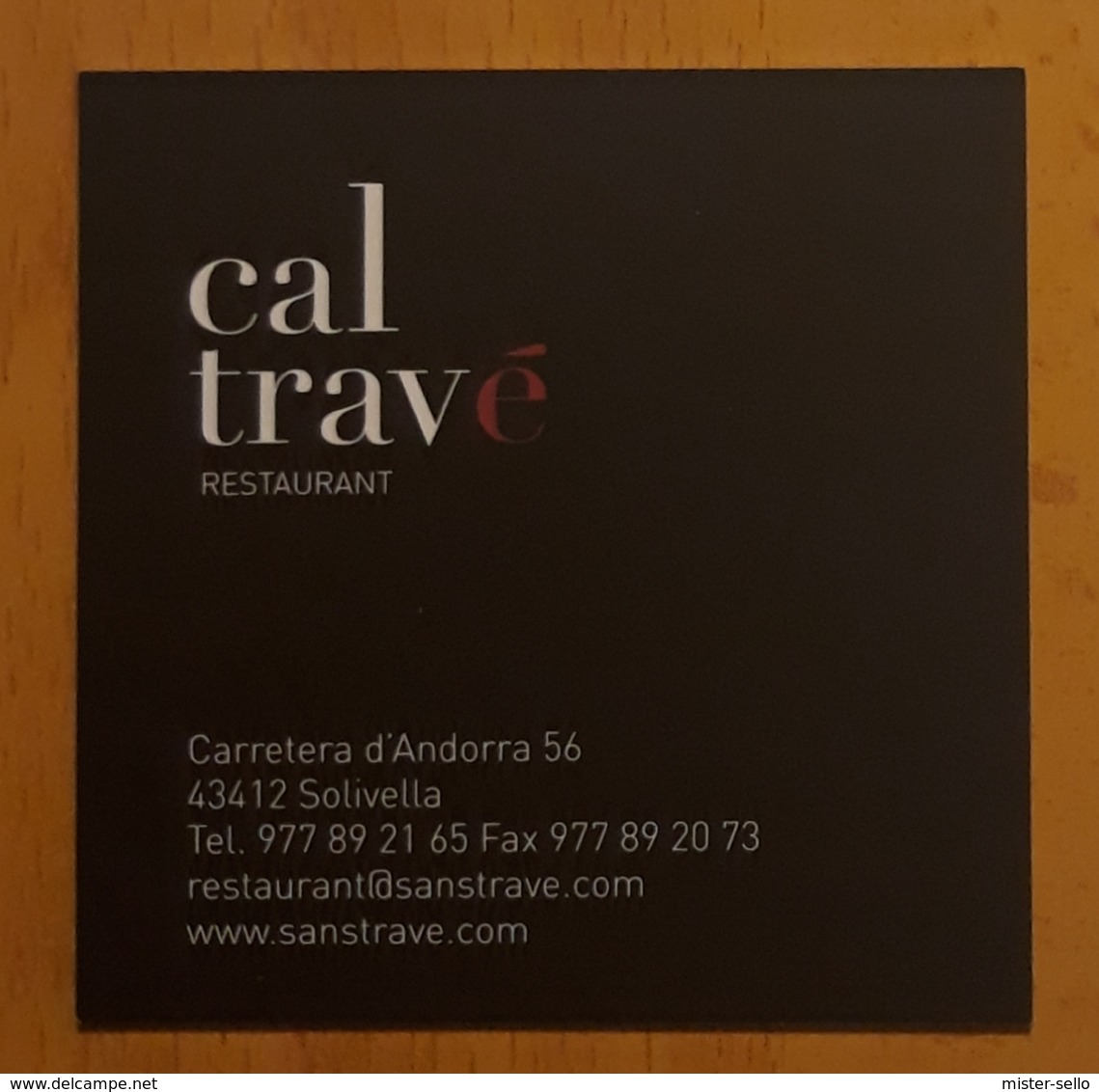 TARJETA DE VISITA RESTAURANT CALTRAVÉ. 1 ESTRELLA MICHELIN. - Visiting Cards