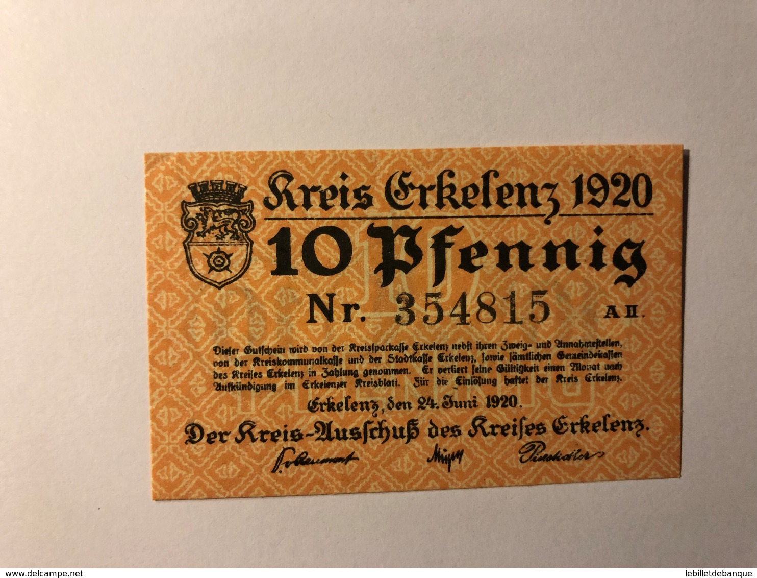 Allemagne Notgeld Allemagne Erkelenz 10 Pfennig - Collections