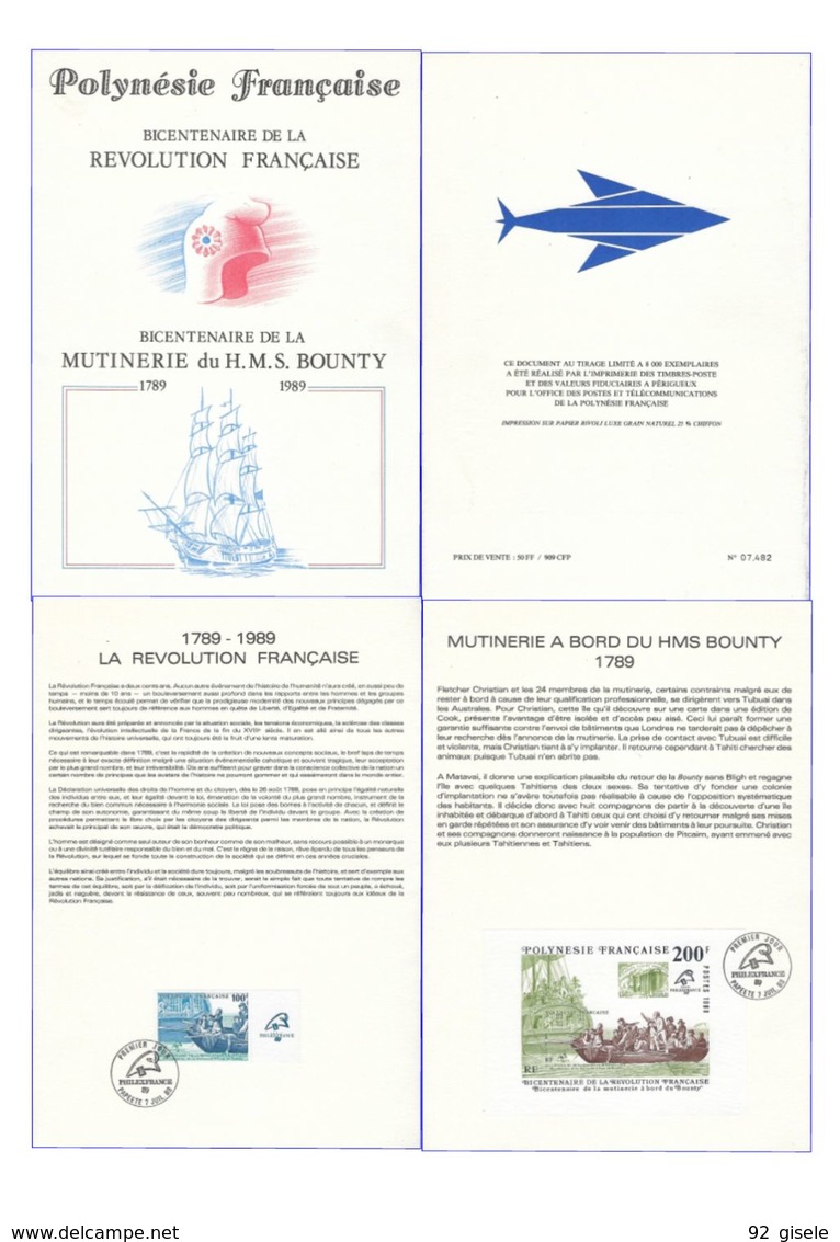 Polynésie Document 7482/8000 " Révolution Française " 1989 Neuf** - Autres & Non Classés