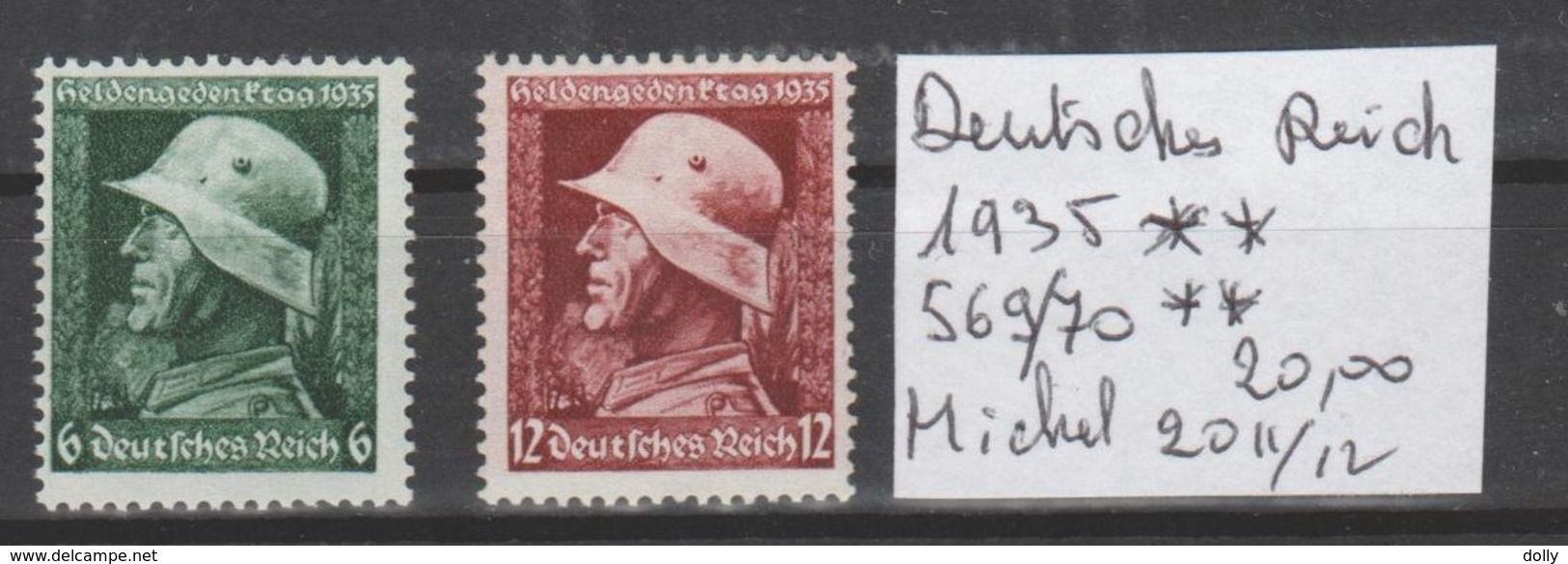 TIMBRES D ALLEMAGNE NEUF** 1935 Nr 569/70** COTE  20 € - Neufs