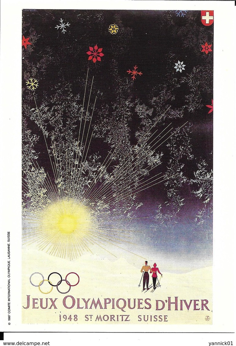 JEUX OLYMPIQUES HIVER - OLYMPICS WINTER GAMES - SAINT MORITZ 1948 - AFFICHE - Jeux Olympiques