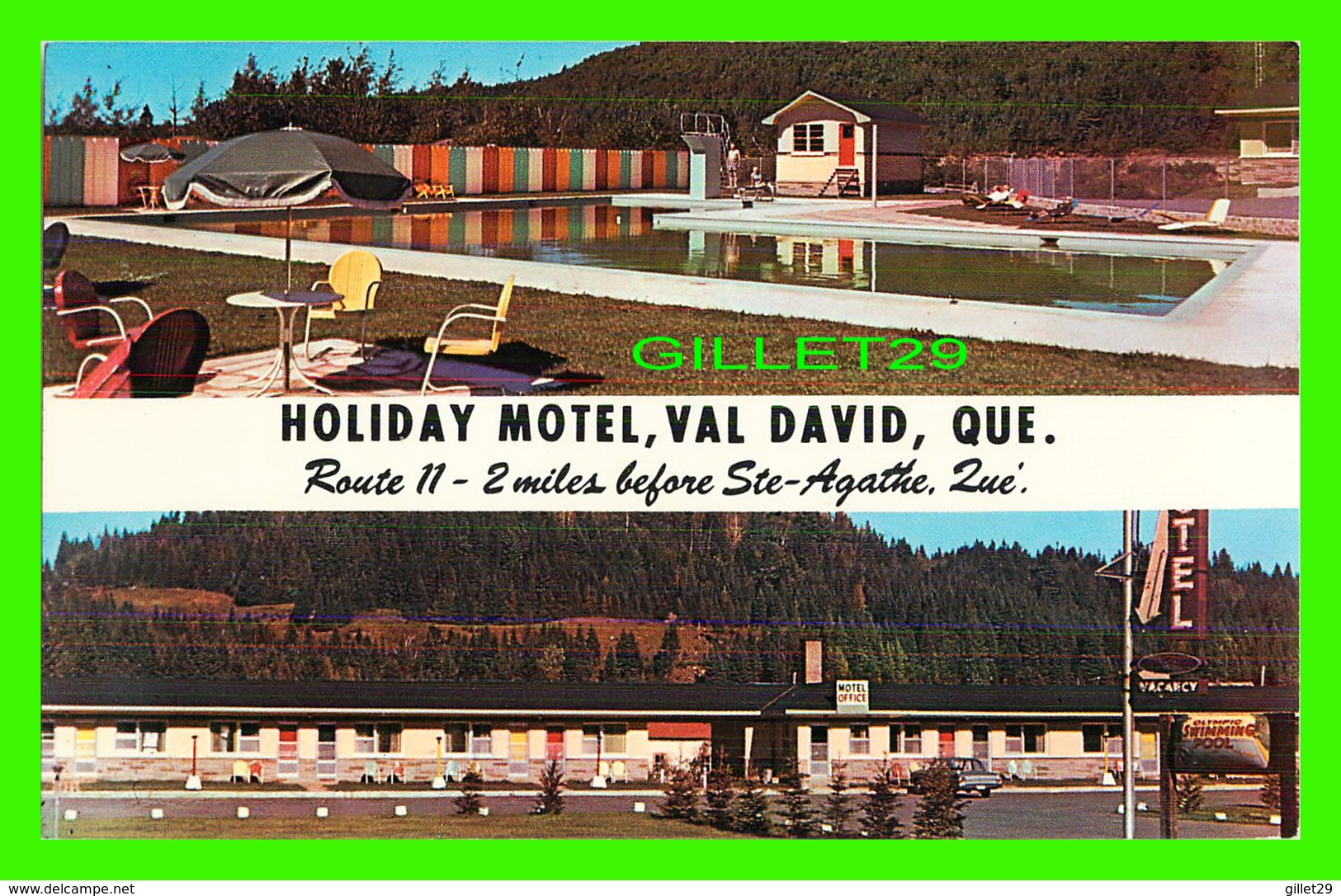 VAL DAVID, QUEBEC - HOLIDAY MOTEL - 2 MULTIVUES - BENJAMIN NEWS CO - - Autres & Non Classés