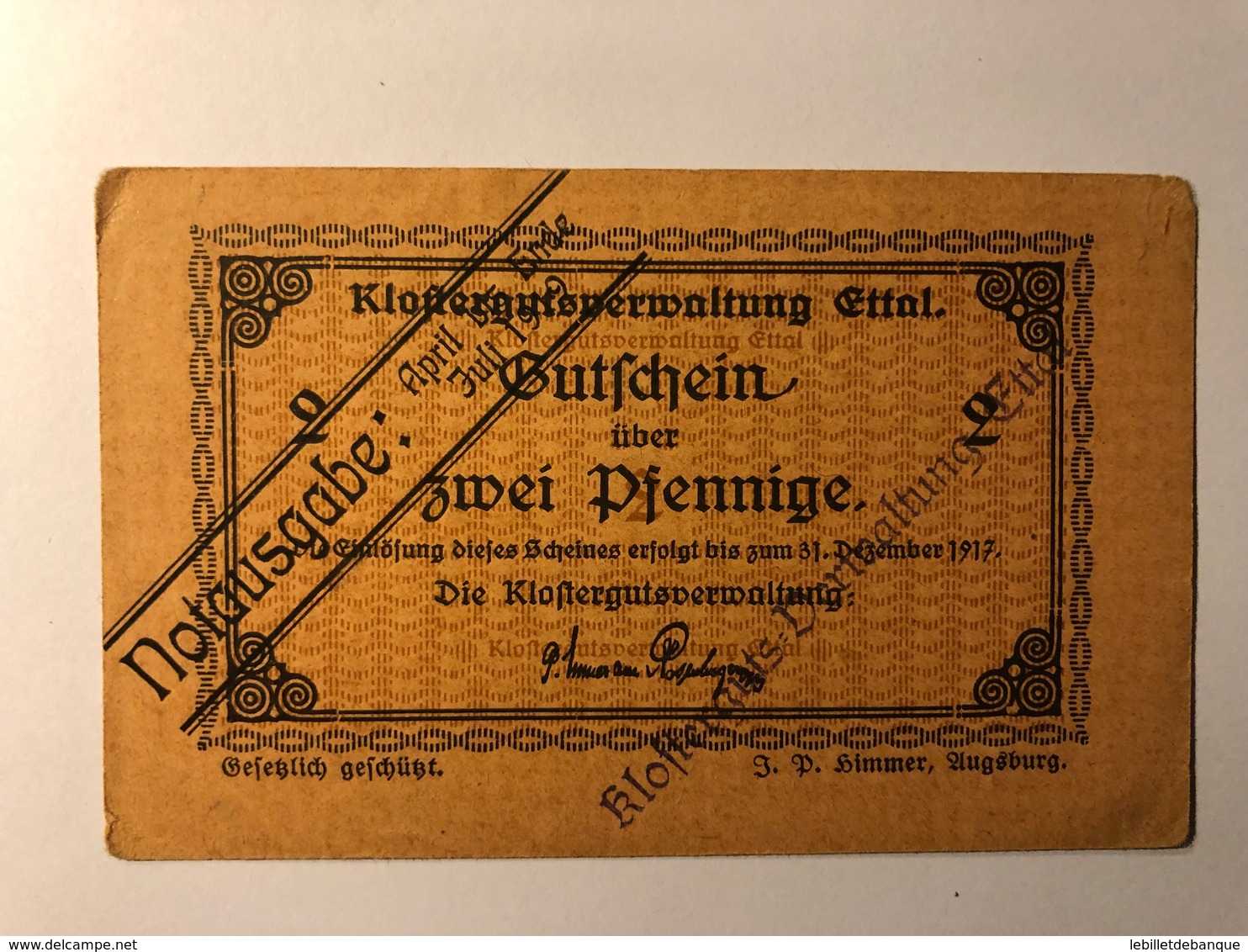 Allemagne Notgeld Allemagne Ettal 2 Pfennig - Collections