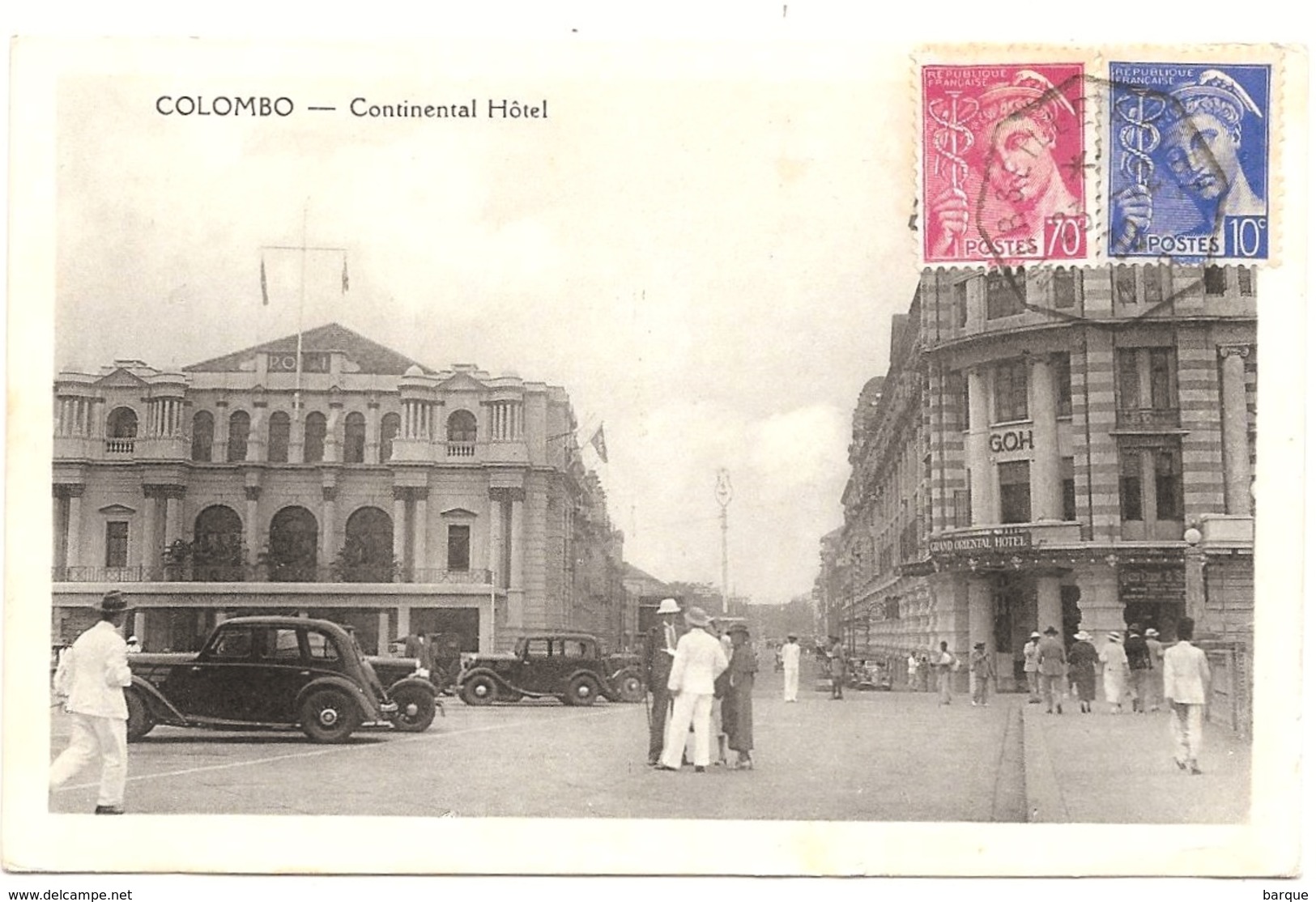 Sri Lanka . CEYLON . Continental Hotel . Expediée De HANOI Via KOBE . CACHET PAQUEBOT  . - Sri Lanka (Ceylon)