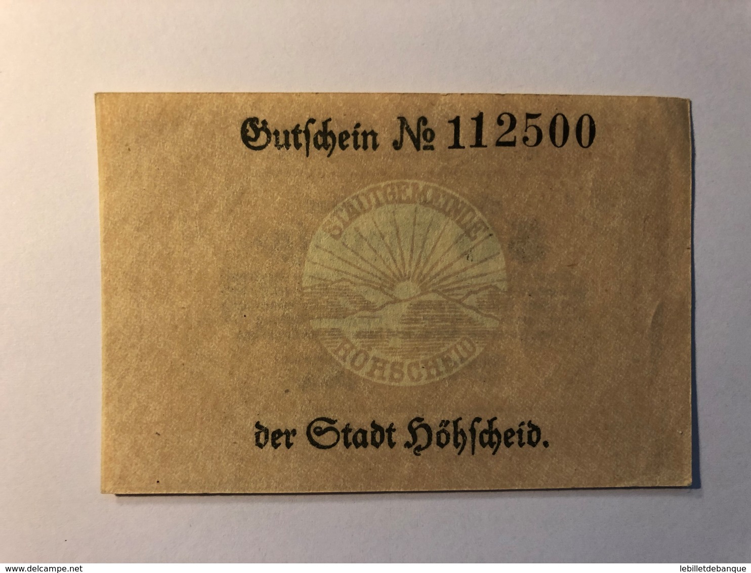 Allemagne Notgeld Allemagne Hohscheid 50 Pfennig - Collections