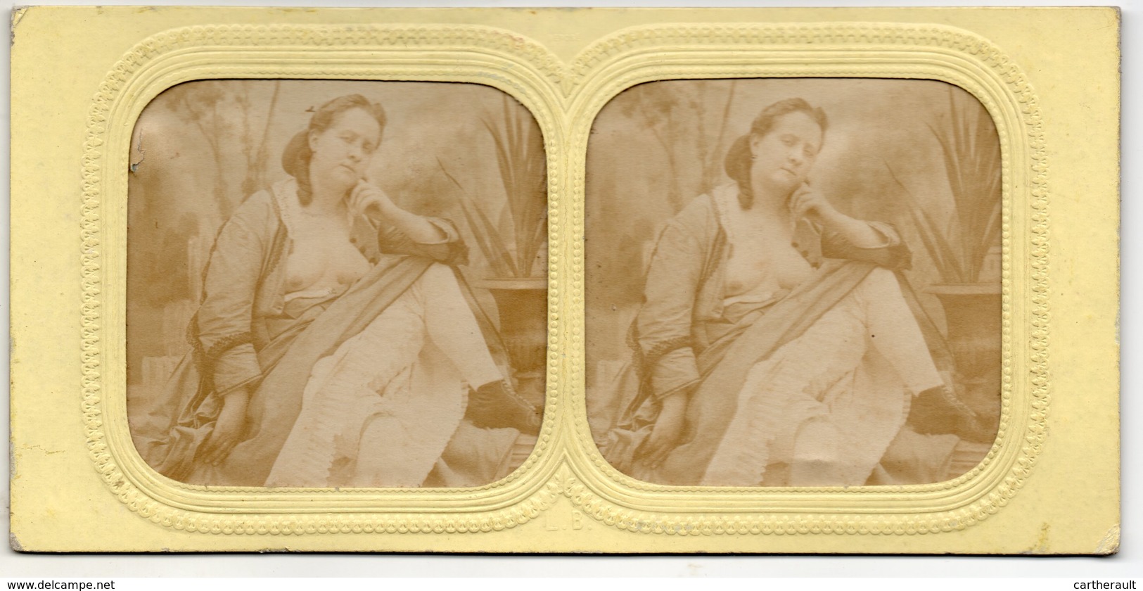 Lot De 2 Photos Stéréos érotique Anciennes - Femmes Fortes Nues BBW Naked - Colorisées à La Lumière - Photos Stéréoscopiques