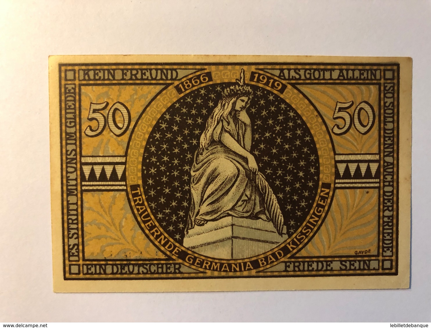 Allemagne Notgeld Allemagne Kissingen 50 Pfennig - Collections