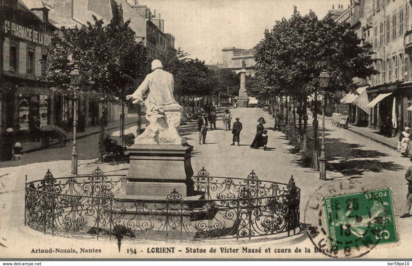 56 LORIENT  STATUE DE VICTOR MASSE ET COURS DE LA BOVE - Lorient