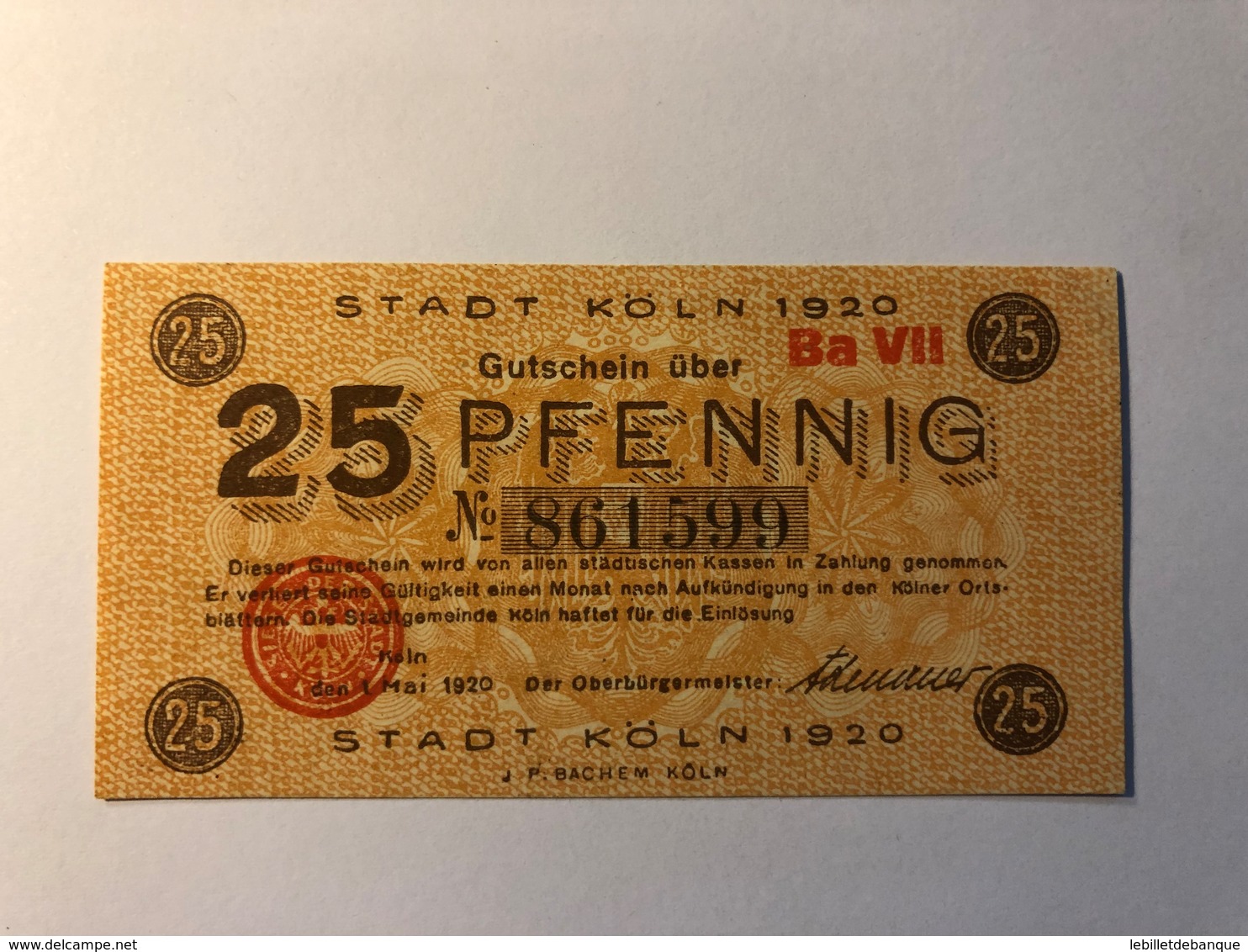 Allemagne Notgeld Allemagne Koln 25 Pfennig - Collections