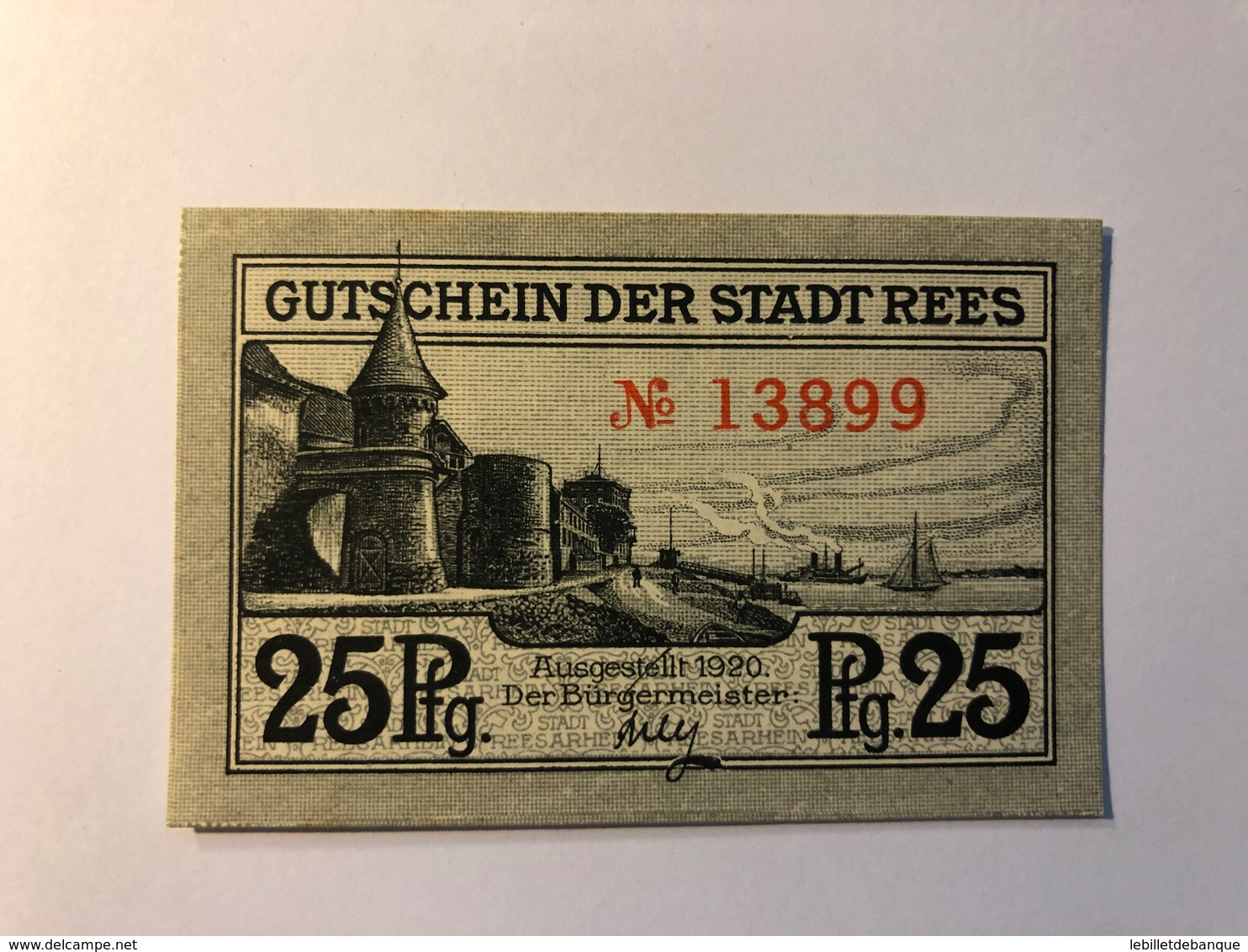 Allemagne Notgeld Allemagne Rees 25 Pfennig - Collections