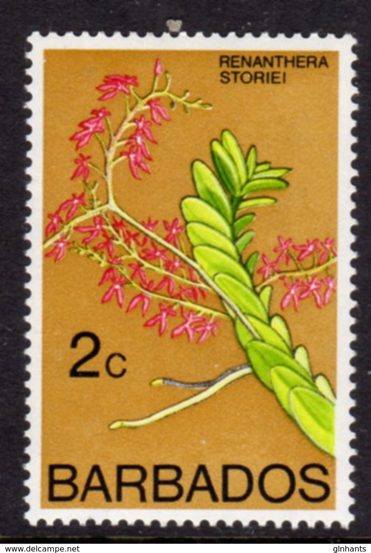 BARBADOS - 1976 2c ORCHID STAMP WMK W12 UPRIGHT FINE MNH ** SG 544 - Barbados (1966-...)