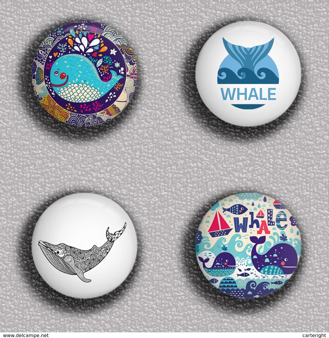 35 X Whale BADGE BUTTON PIN SET 1 (1inch/25mm Diameter) - Animaux