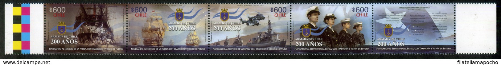 CHILE ESTAMPILLAS 2018; “ARMADA DE CHILE 200 AÑOS”. - Chile