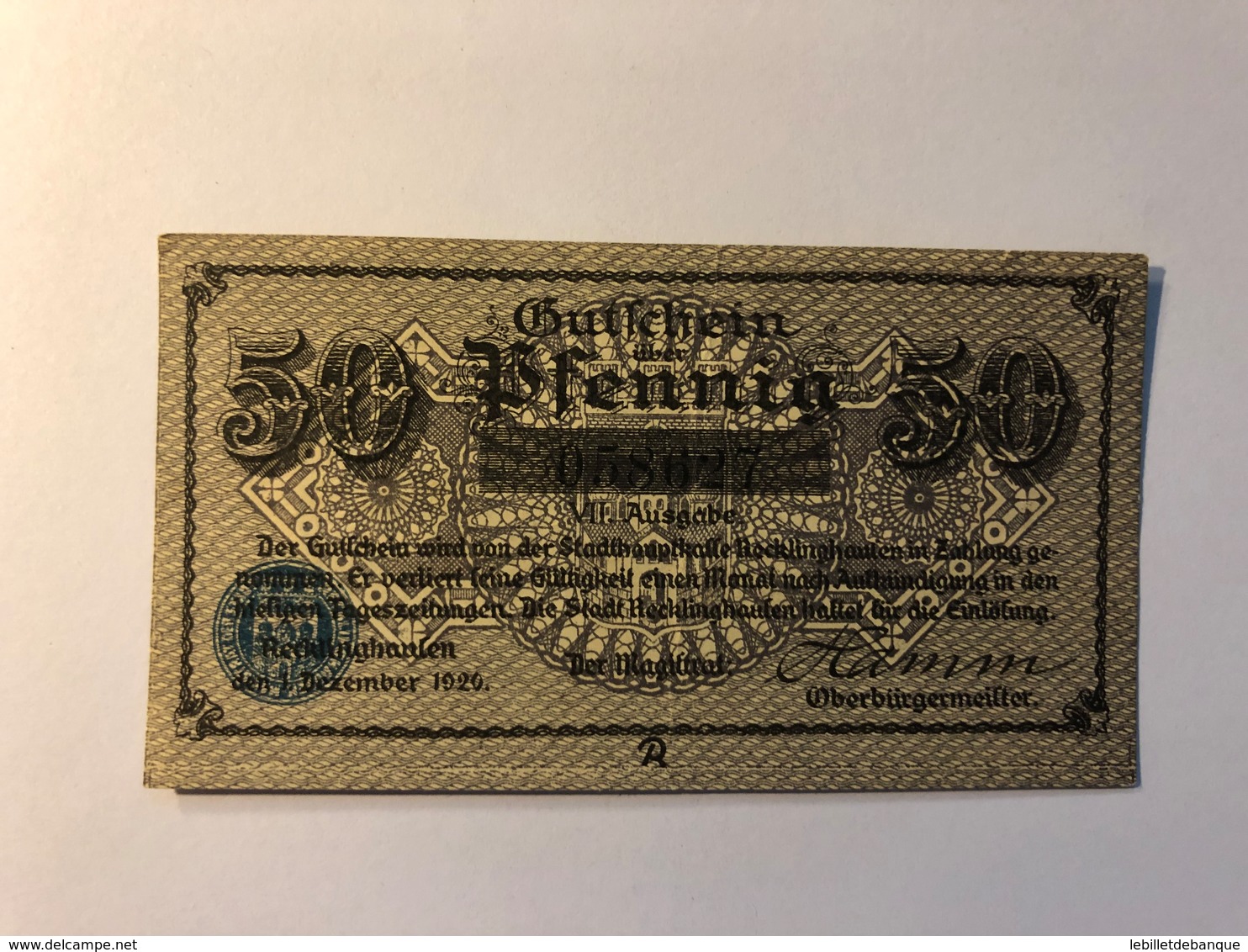 Allemagne Notgeld Allemagne Recklhinhanglen 50 Pfennig - Collections