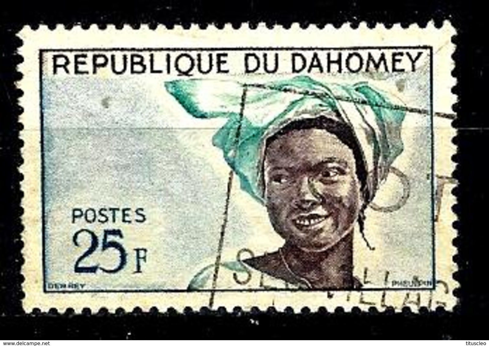 DAHOMEY 184° 25f Bleu, Bleu-vert Et Violet-brun Jeune Fille (10% De La Cote + 0,25) - Bénin – Dahomey (1960-...)