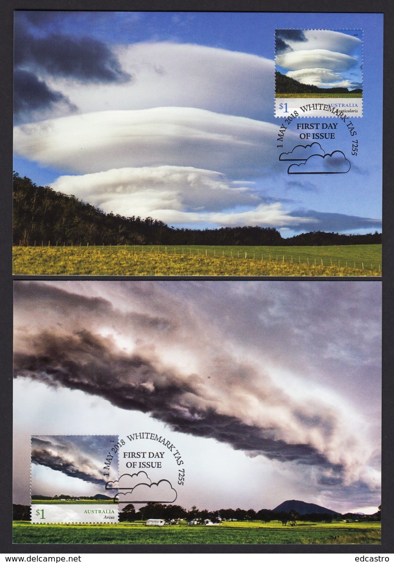 1.- AUSTRALIA 2018 FOUR MAXIMUM CARDS - CLOUDSCAPES - Cartas Máxima