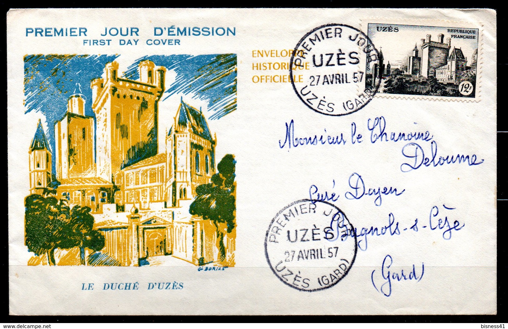 Uzés  1099  // Premier Jour FDC //  1 Enveloppe // 27 Avril 1957 - 1950-1959