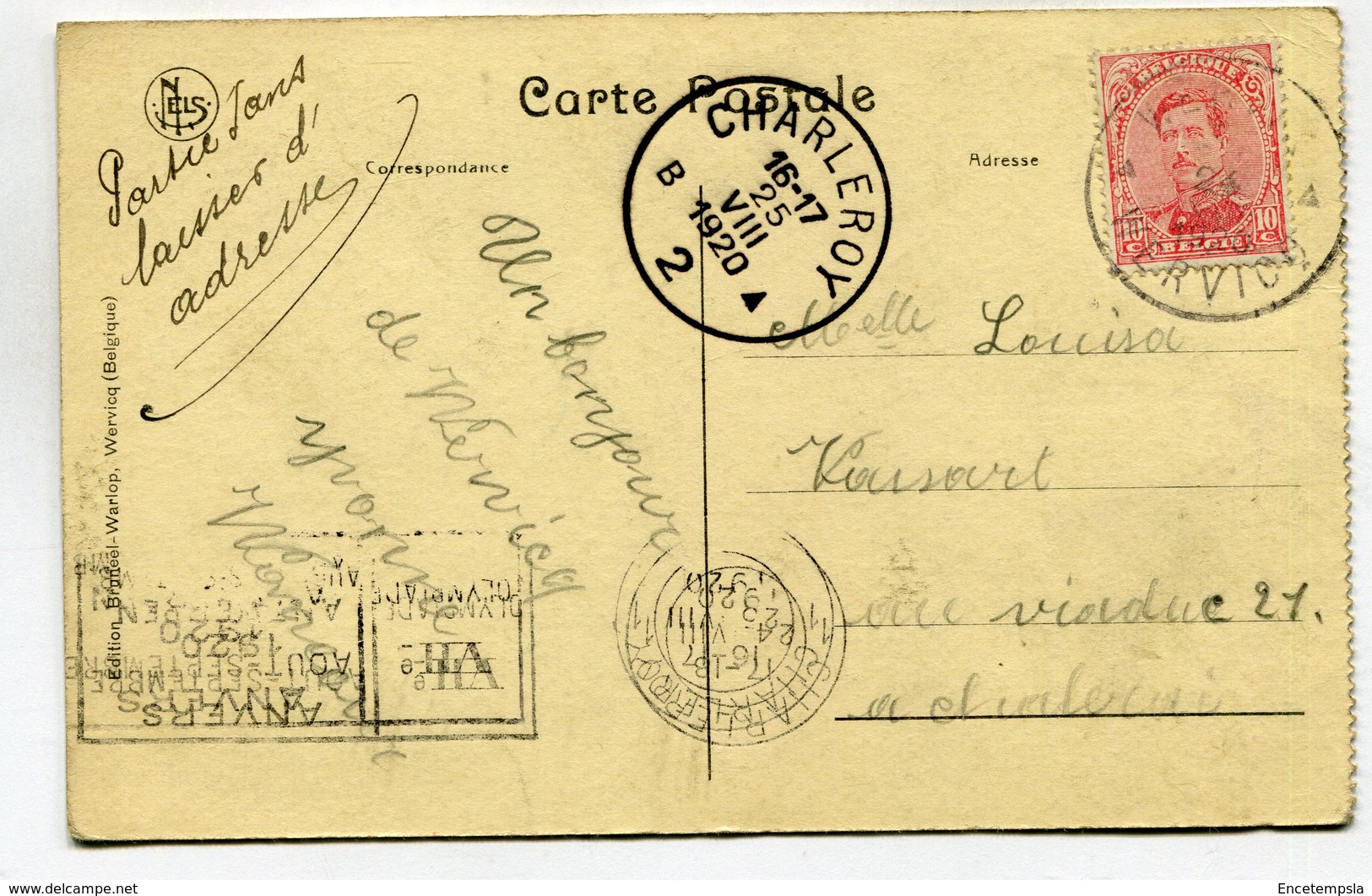 CPA - Carte Postale - Belgique - Wervicq-Ruines - Rue De L'Eglise - 1920 (SV6576) - Wervik