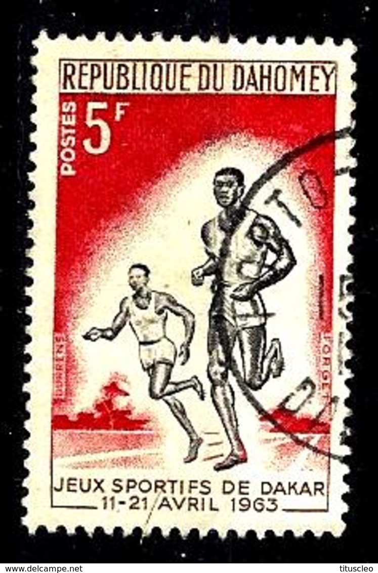 DAHOMEY 195° 5f Rouge, Brun Et Noir Jeux Sportifs De L'amitié à Dakar Athlétisme (10% De La Cote + 0,25) - Bénin – Dahomey (1960-...)