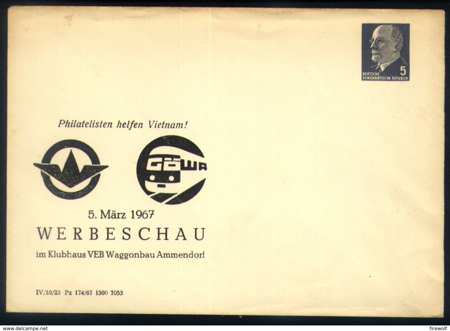 B20 - East Germany / DDR - 1967 - Postal Stationery - Unused - Train Railways - Eisenbahnen