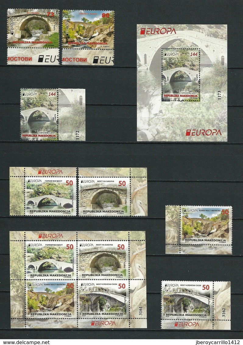 EUROPE 2018 -Theme " BRIDGES - BRÜCKEN - PUENTES - PONTS" - VERY COMPLETE COLLECTION of STAMPS and SOUVENIR SHEETS