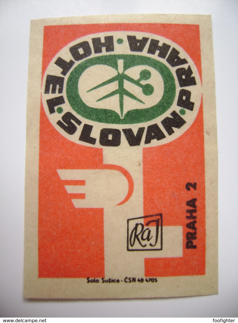 Czechoslovakia  Matchbox Label 1964 - Praha Prague - Hotel Slovan - Matchbox Labels