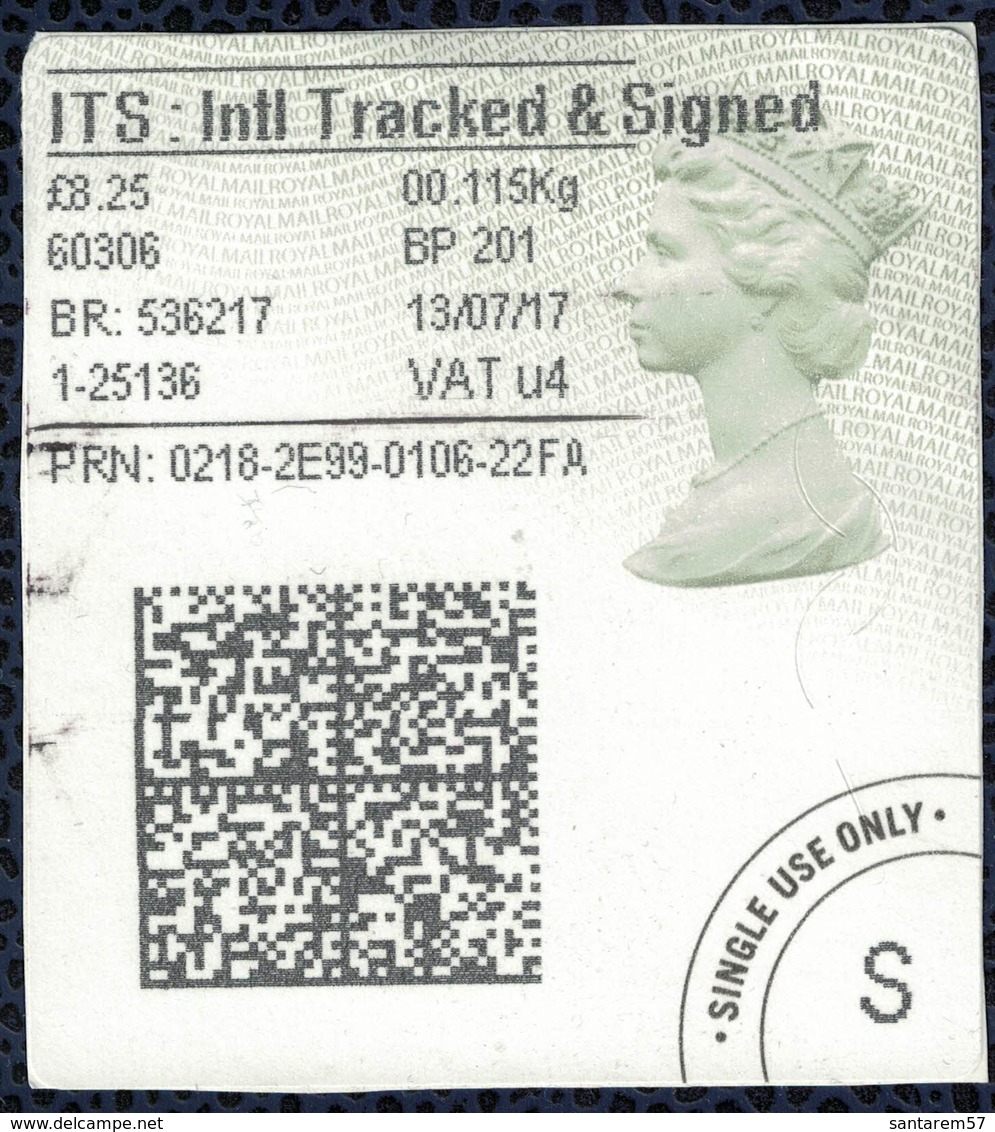 Royaume Uni Vignette Sur Fragment ITS International Tracked & Signed SU - Post & Go (distributeurs)