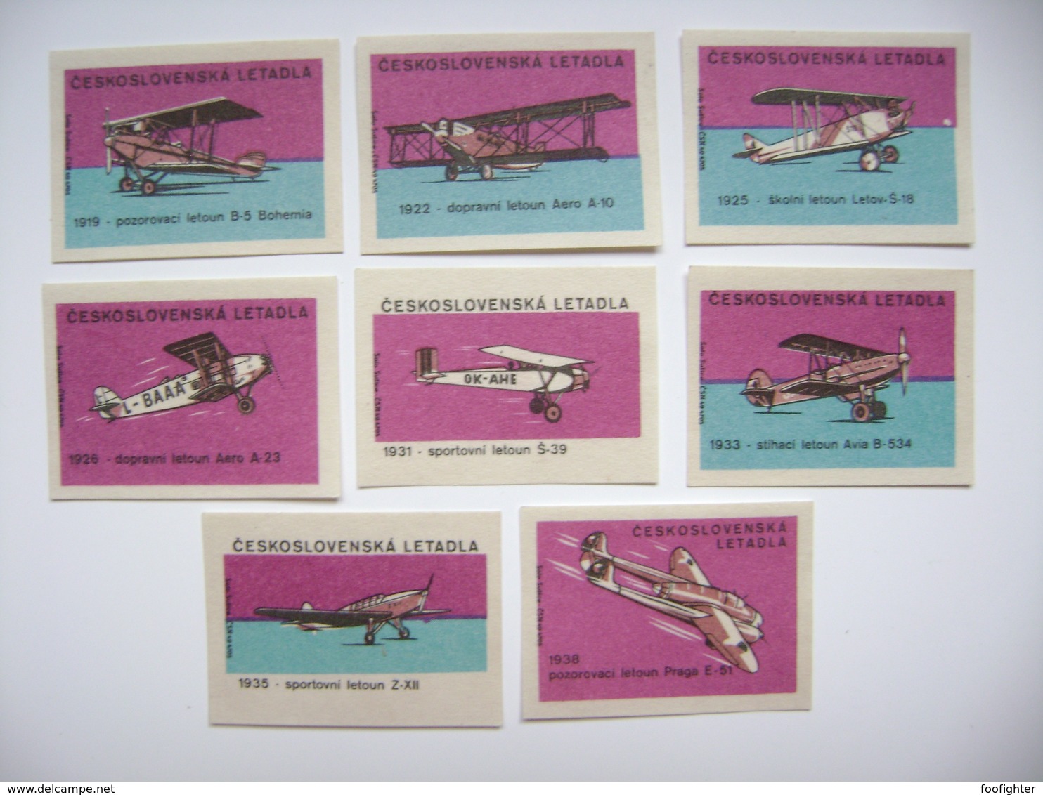 Czechoslovakia Series 24 Matchbox Label 1964 - Czechoslovak Airplanes - History Of Czech Aviation - Matchbox Labels