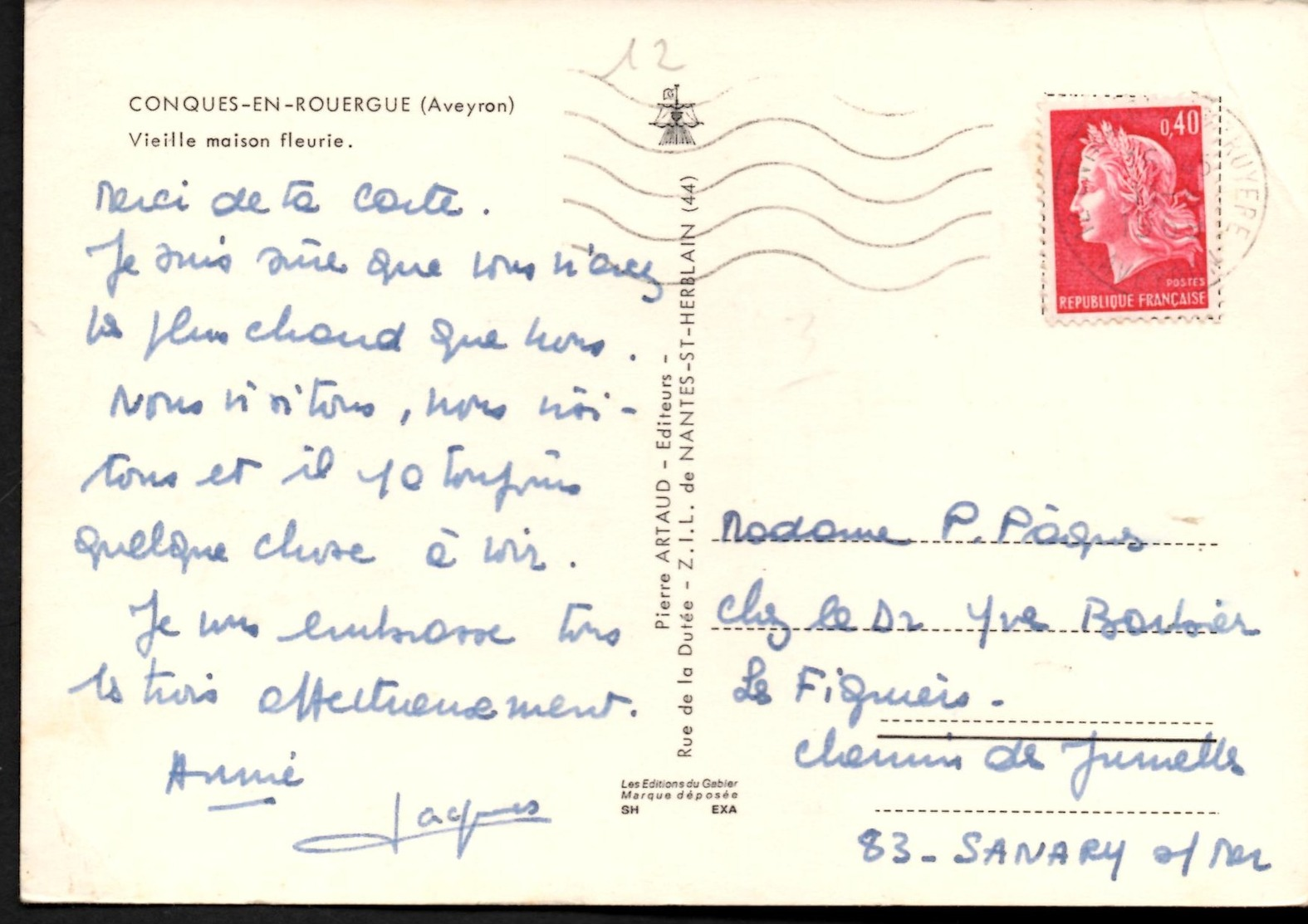 CONQUES En ROUERGUE Vieille Maison Fleurie CPSM De 1965 TBE - Autres & Non Classés