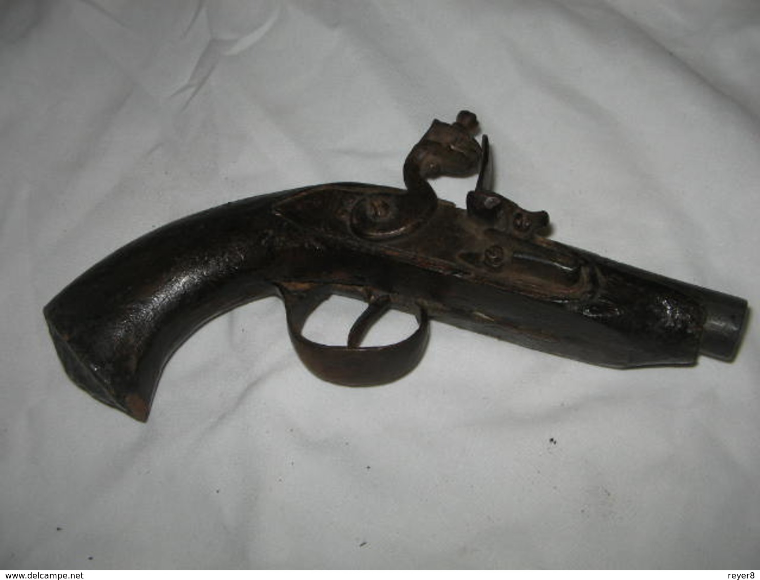 Ancien Pistolet Silex Poudre Noire XIX - Armes Blanches