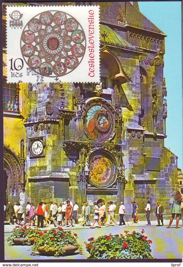 Old Town Clock Praha Maximum Card  1978 Ceskoslovensko - Storia Postale