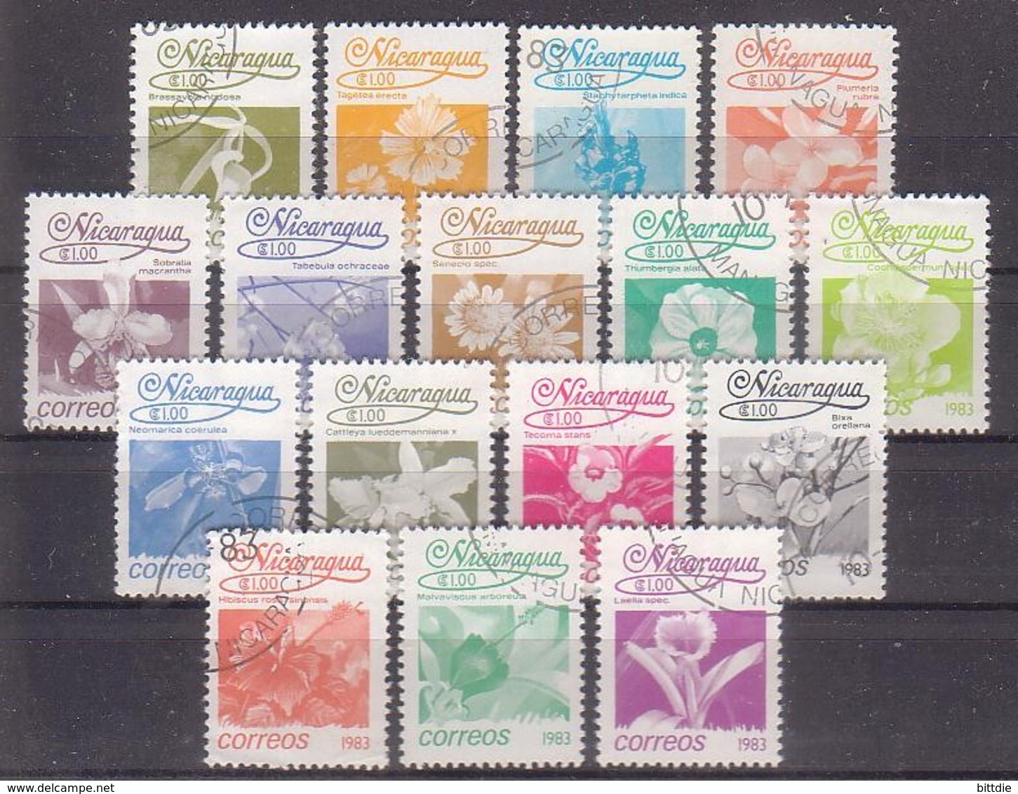 Nicaragua, Blumen  2354/69 , O  (4887) - Nicaragua