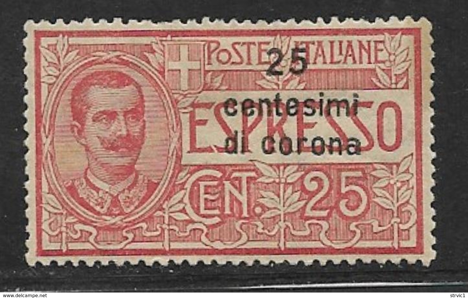 Italy Occupation Dalmatia Scott # E1 Mint Hinged Italy Special Delivery Stamp Surcharged, 1921 - Dalmazia