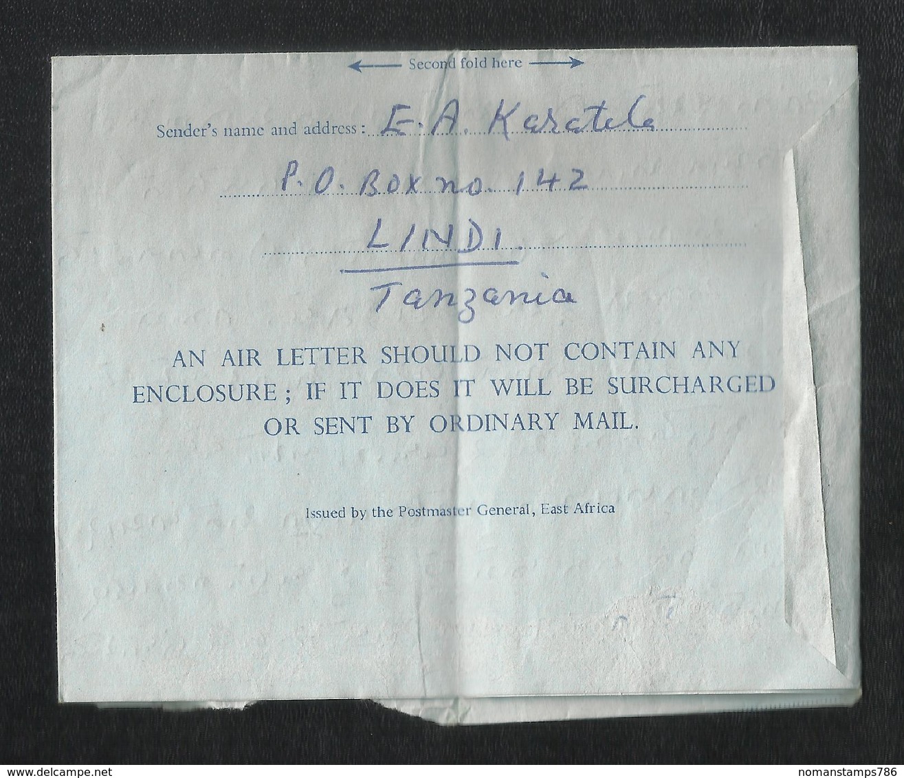 Tanzania 1974 Air Mail Postal Used Aerogramme Cover Tanzania To Malawi  50th Anniversary Interpol Dog Fish Animal - Tansania (1964-...)