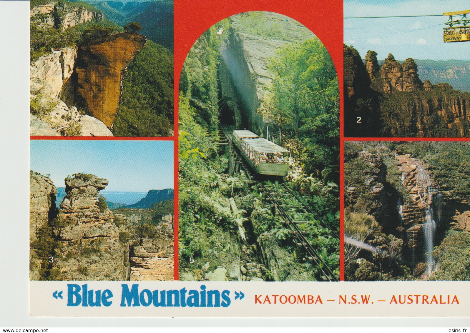 CPA - PHOTO - BLUE MOUNTAINS - KATOOMBA - MULTIVUES - HANGING ROCK - SKYWAY WITH THREE SISTERS - BOAR'S HEAD - WENTWORTH - Autres & Non Classés