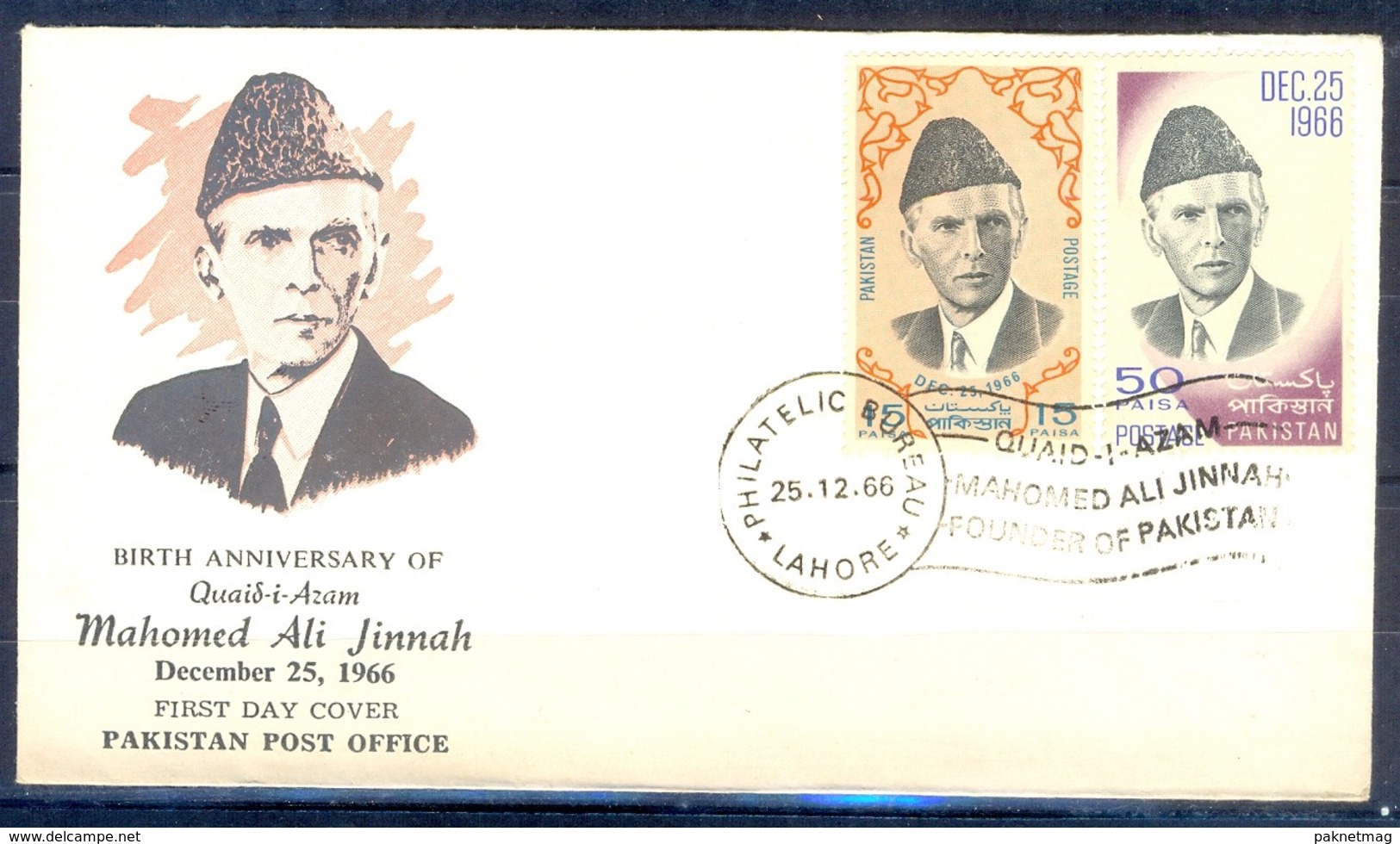 X42- Pakistan 1966. Birth Anniversary Of Quaid-e-Azam Muhammad Ali Jinnah. - Pakistan