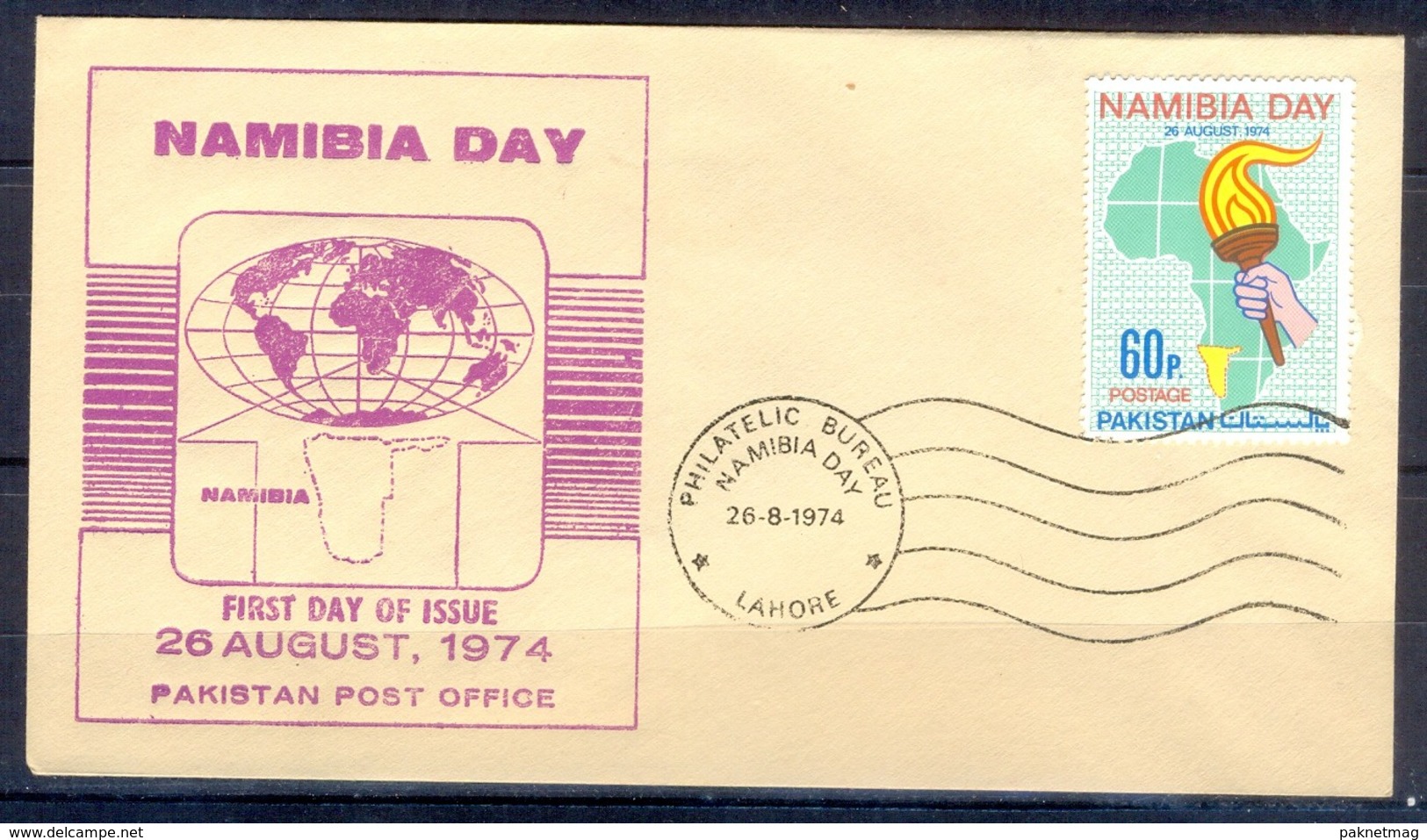 X44- Pakistan 1974. Namibia Day. Globe. Map. - Pakistan