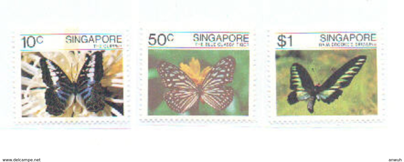 Singapore 1982 Scott 387-9 Butterflies MNH** - Singapore (1959-...)