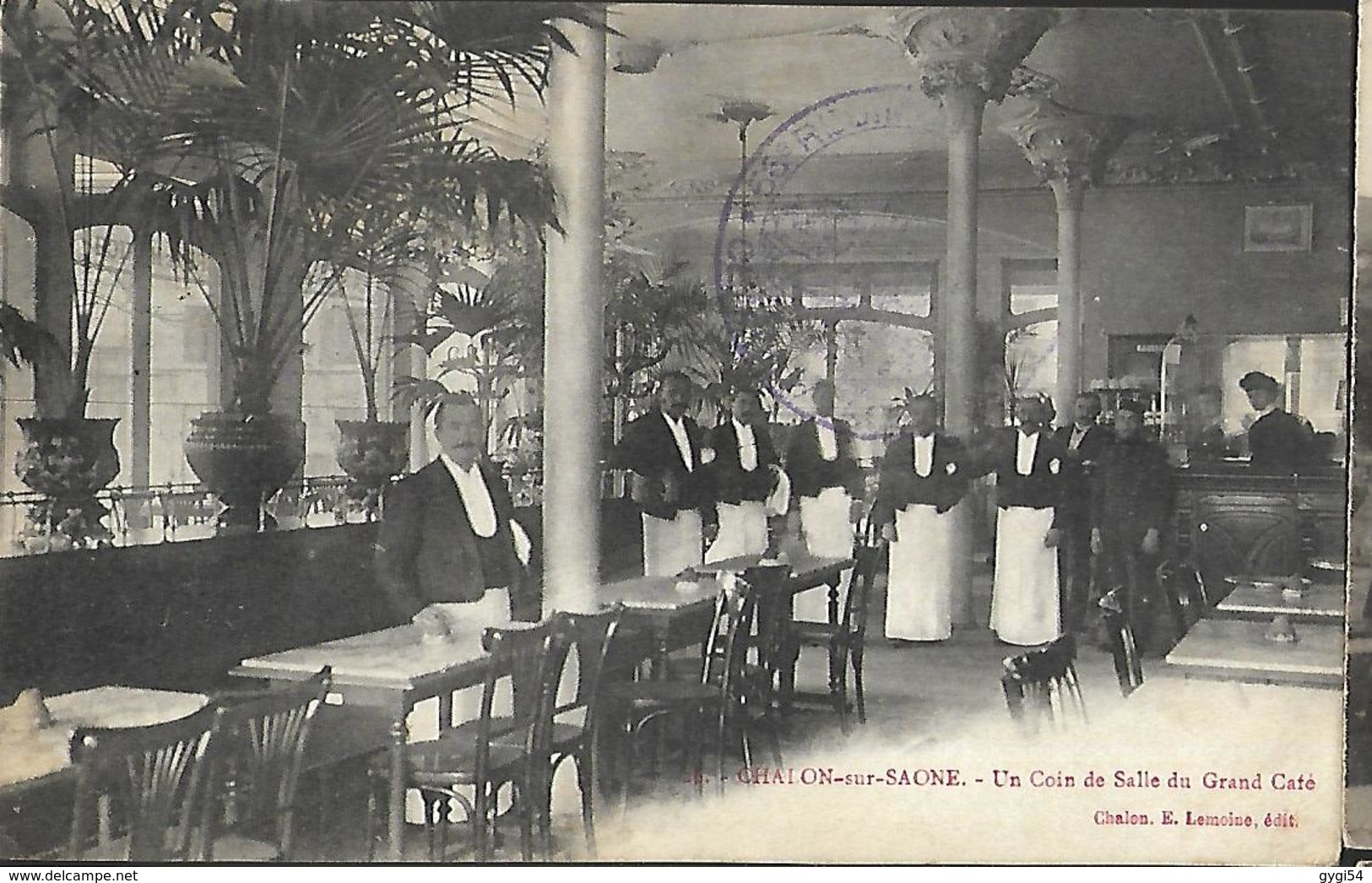 Chalon Sur Saône Un Coin De Salle Du Grand Café CPA 1915 - Charolles