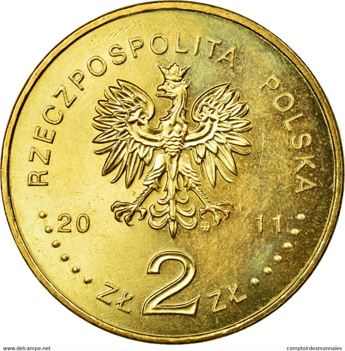 Monnaie, Pologne, Smolensk Plane Crash, 2 Zlote, 2011, Warsaw, TTB, Laiton - Pologne