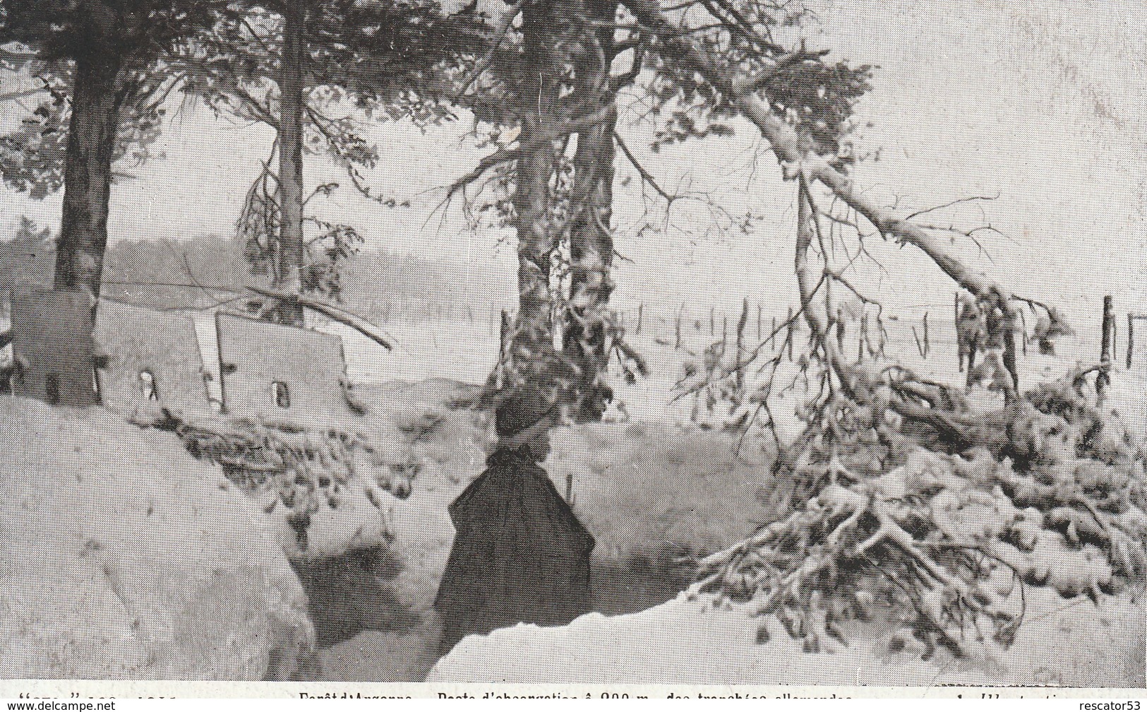 Rare Cpa Forêt D'Argonne  Poste D'observation à 200 Mètres Des Tranchées Allemande - 1914-18